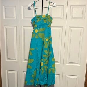 J. Marie Floral Blue and Green Women's Dress
